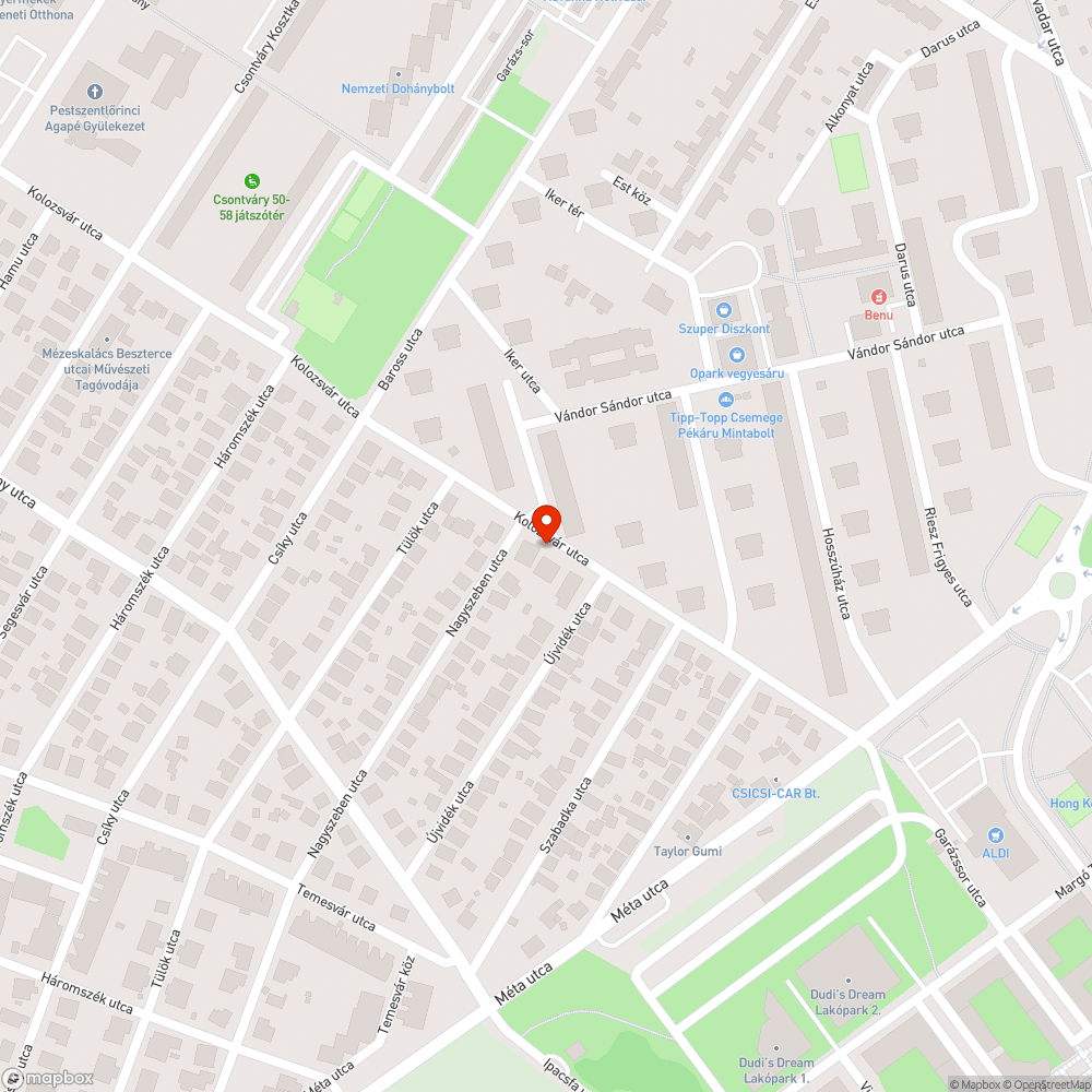 Kátyú az úttest közepén bejelentés helye