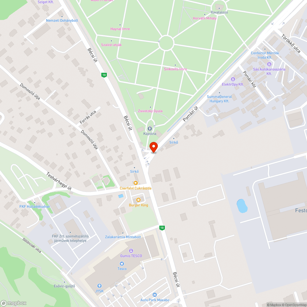 III. Bécsi út - Pomázi út sarka - fenyőfa halom bejelentés helye