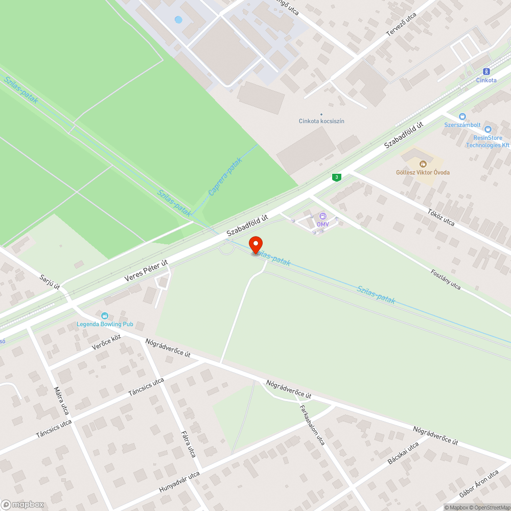 Szilas-patak menti kerékpárút bejelentés helye