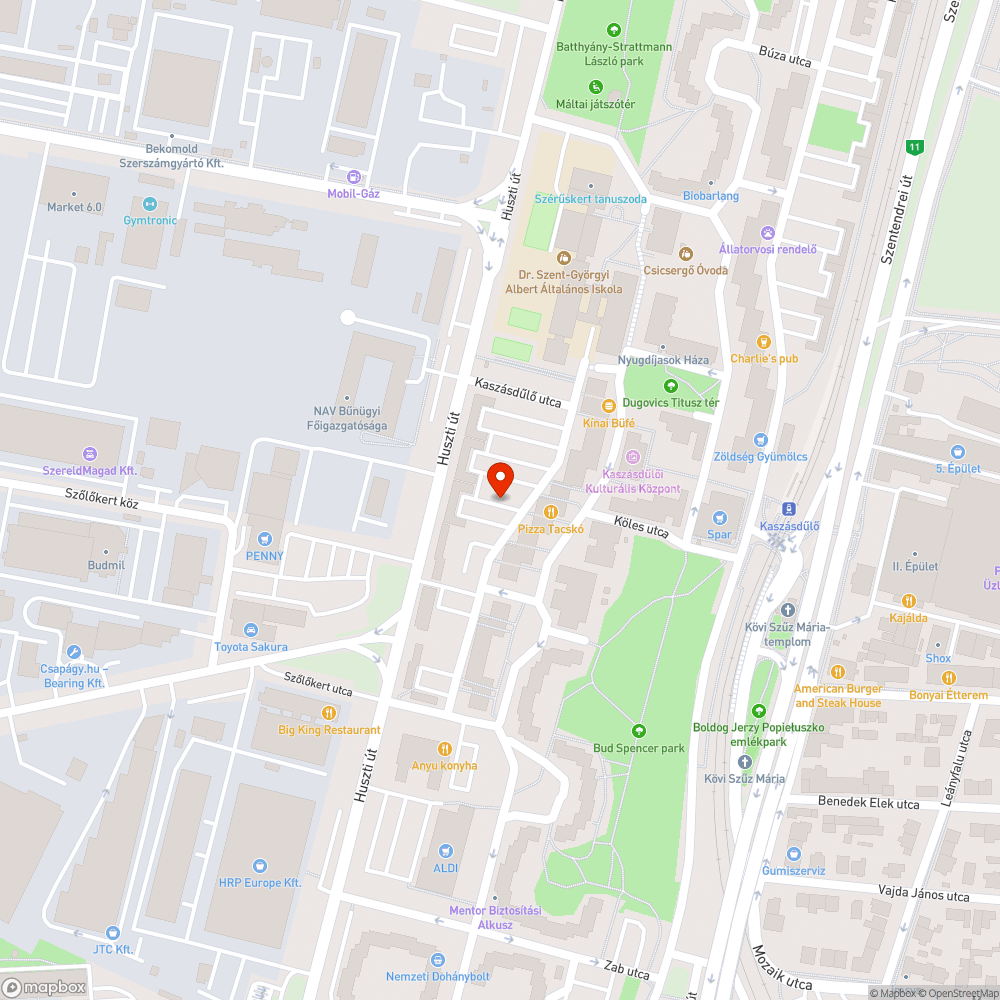 Elhagyott autók a Kaszásdűlő utcában bejelentés helye