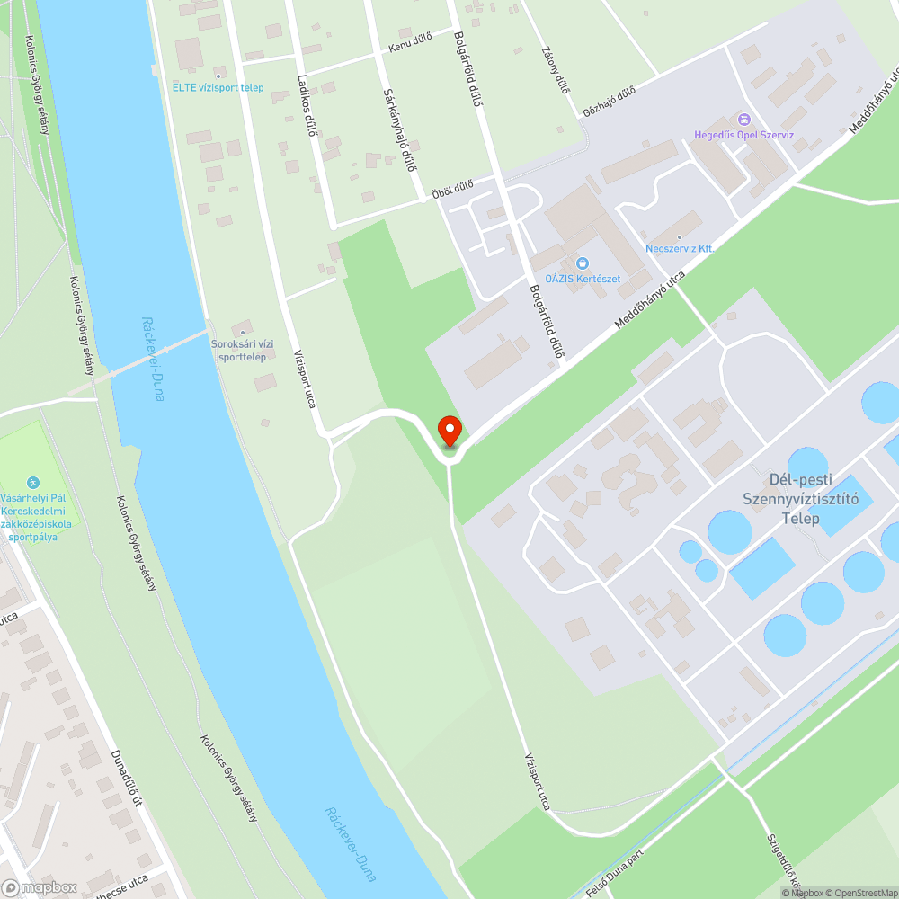 Elfordult tábla (Vízisport utca) bejelentés helye