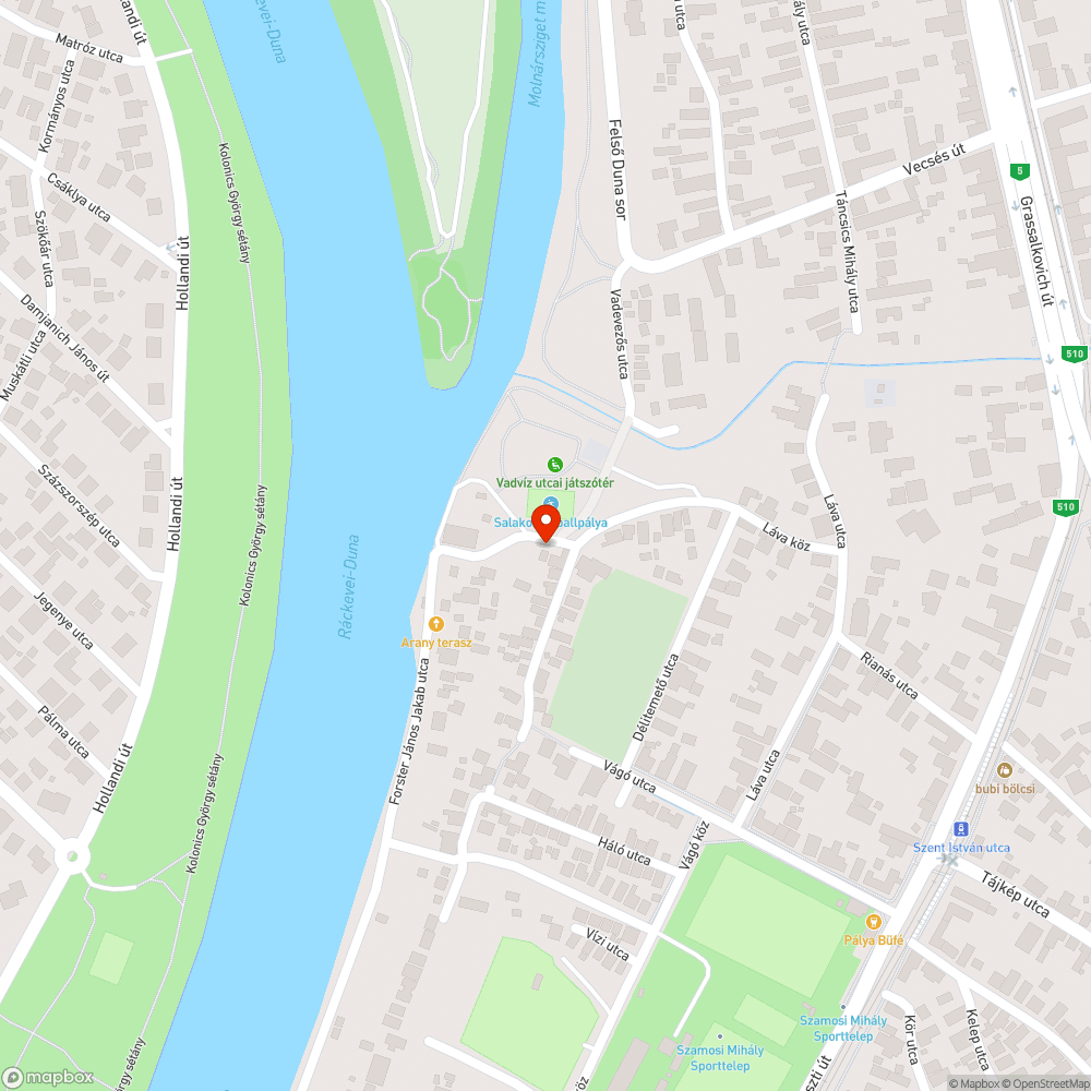 Fejenálló kerékpáros eligazító tábla (Vadevezős utca) bejelentés helye