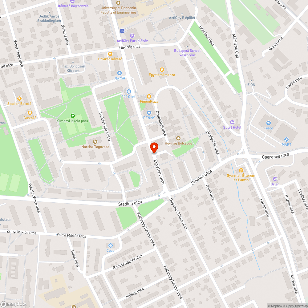 Kátyú az úton bejelentés helye