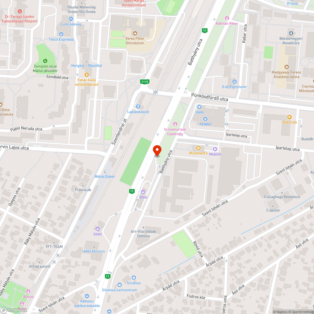 Megdőlt tábla bejelentés helye