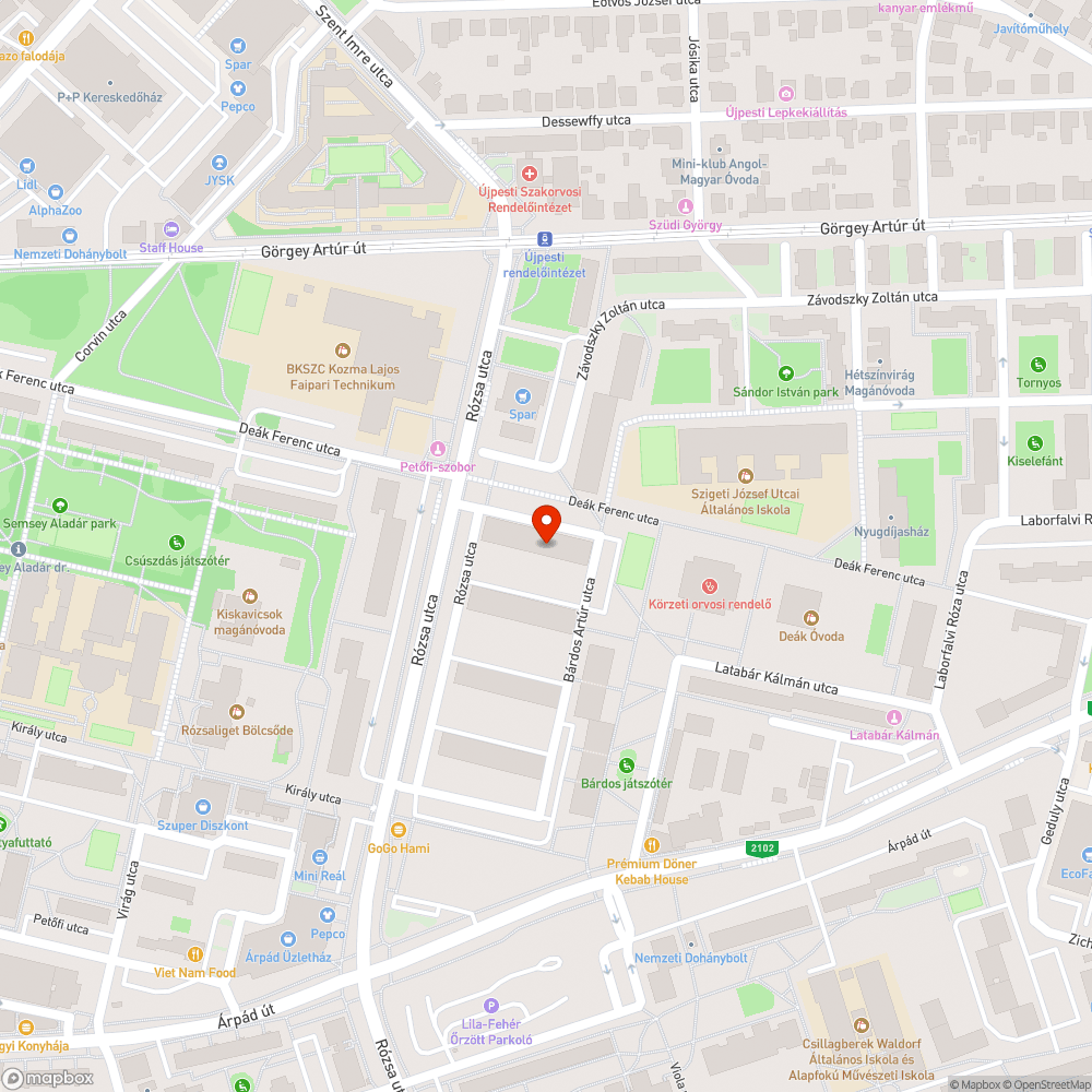 Deák Ferenc utca 89. előtt valami fehér nagy szemét bejelentés helye