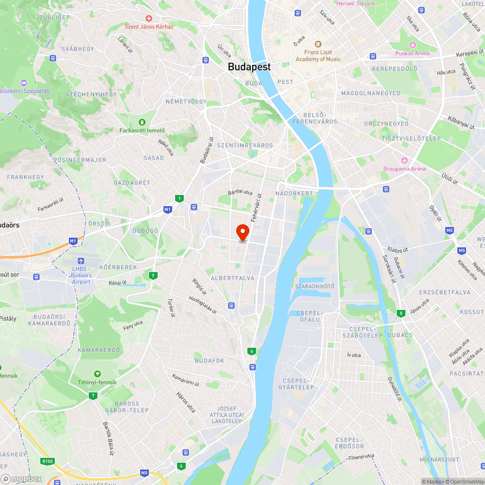 Kátyúk az Albert utcában bejelentés helye