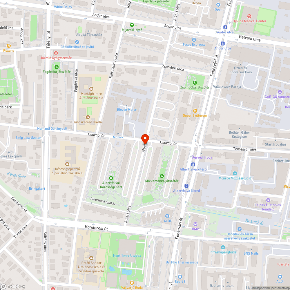 Még egy kátyú az Albert utcából bejelentés helye