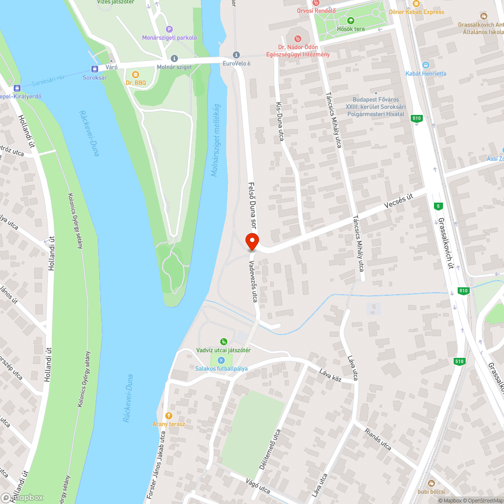 Villanyoszlop köré épülő Eurovelo-6 szakasz Soroksáron bejelentés helye