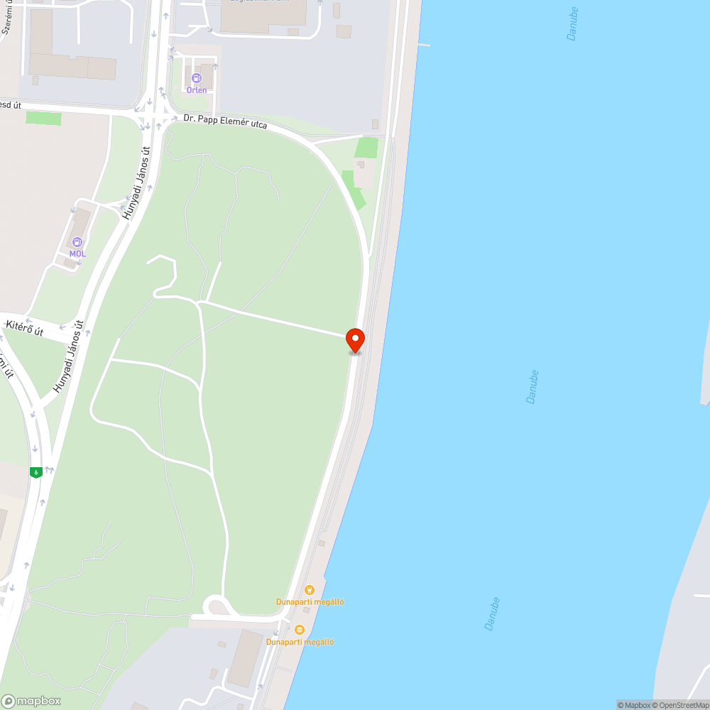 Nagy zsák építési (?) hulladék a 22. kerület Árasztó úton, majdnem Duna-parton bejelentés helye