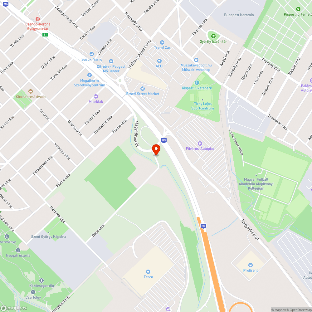 Kb. egy kamionra való szemét bejelentés helye