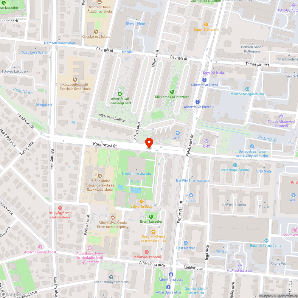 kátyúk a Kondorosi úton bejelentés helye