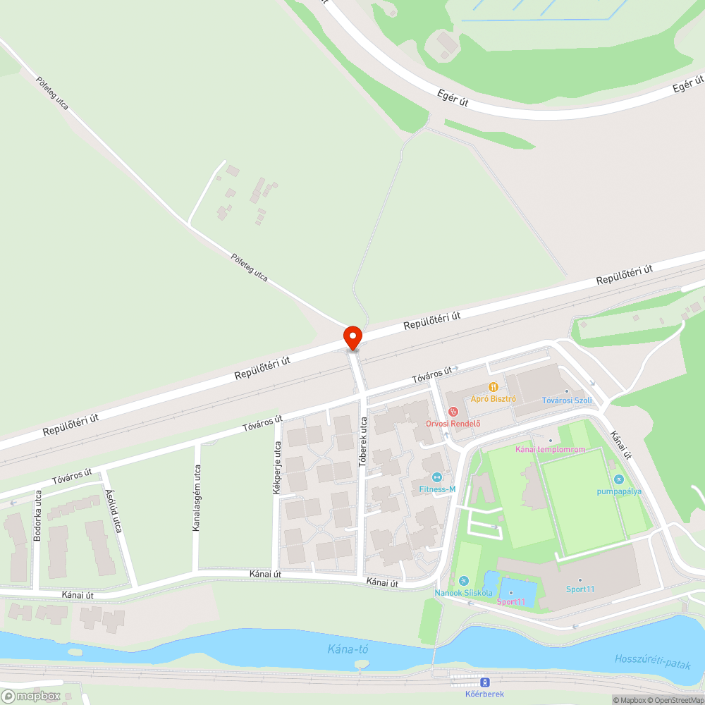 Kátyútenger a Tóvárosnál bejelentés helye