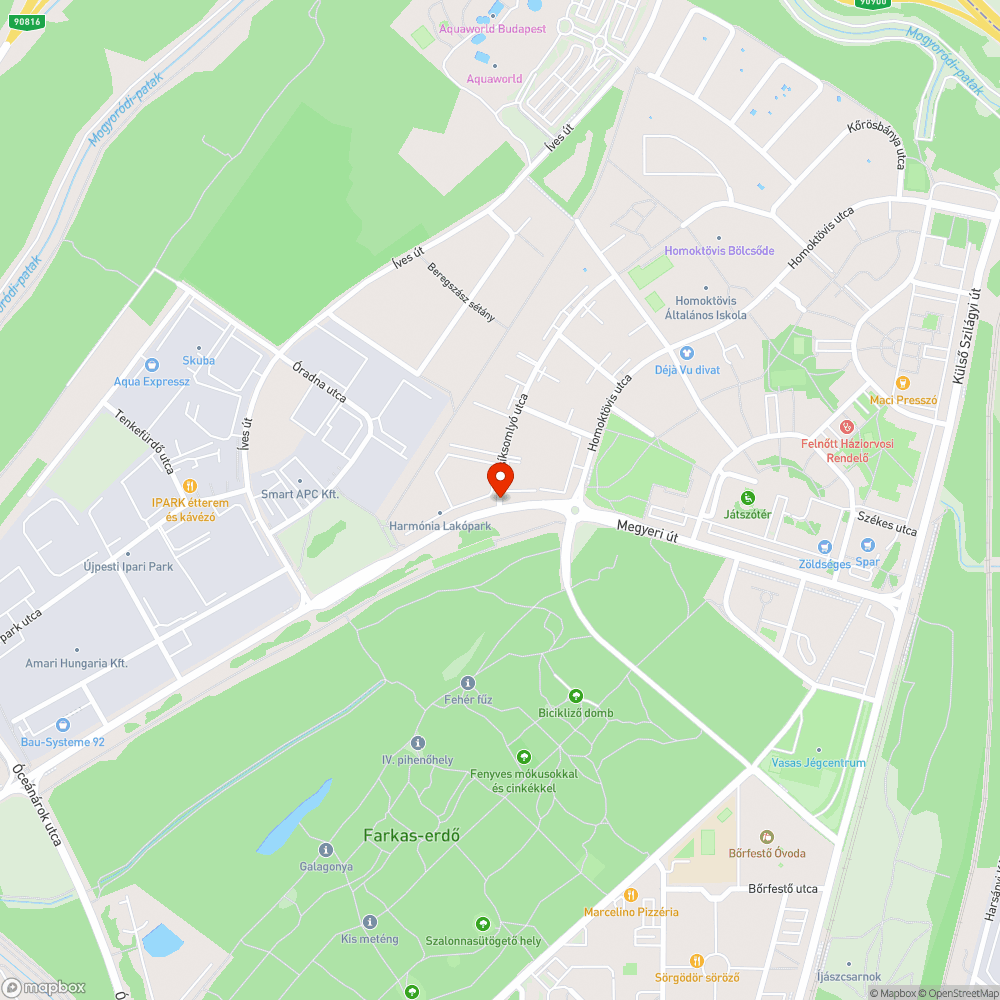 Csíksomlyó utca bejáratánál 'negatív fekvőrendőr' bejelentés helye