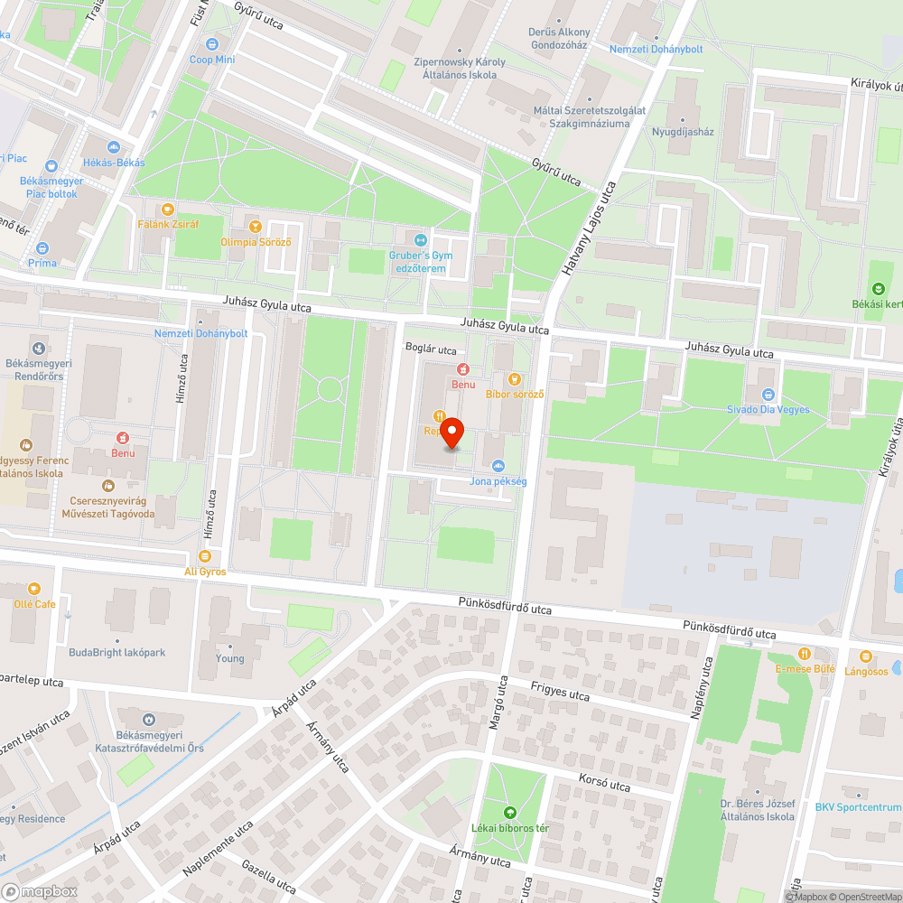 Szétesett kerékpártároló bejelentés helye