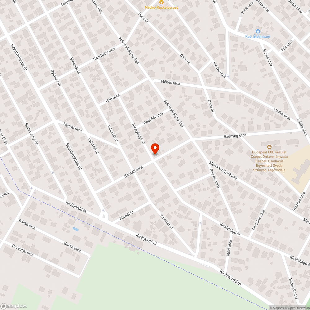 Beláthatatlan kereszteződés bejelentés helye