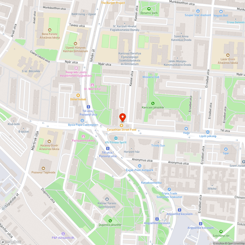 Üres bódé bejelentés helye