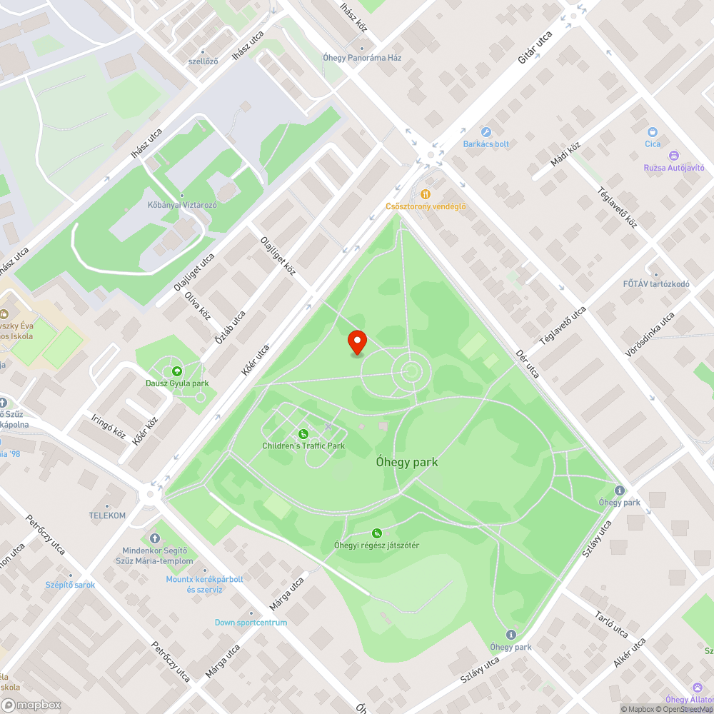 Kiégett izzók a parkban bejelentés helye