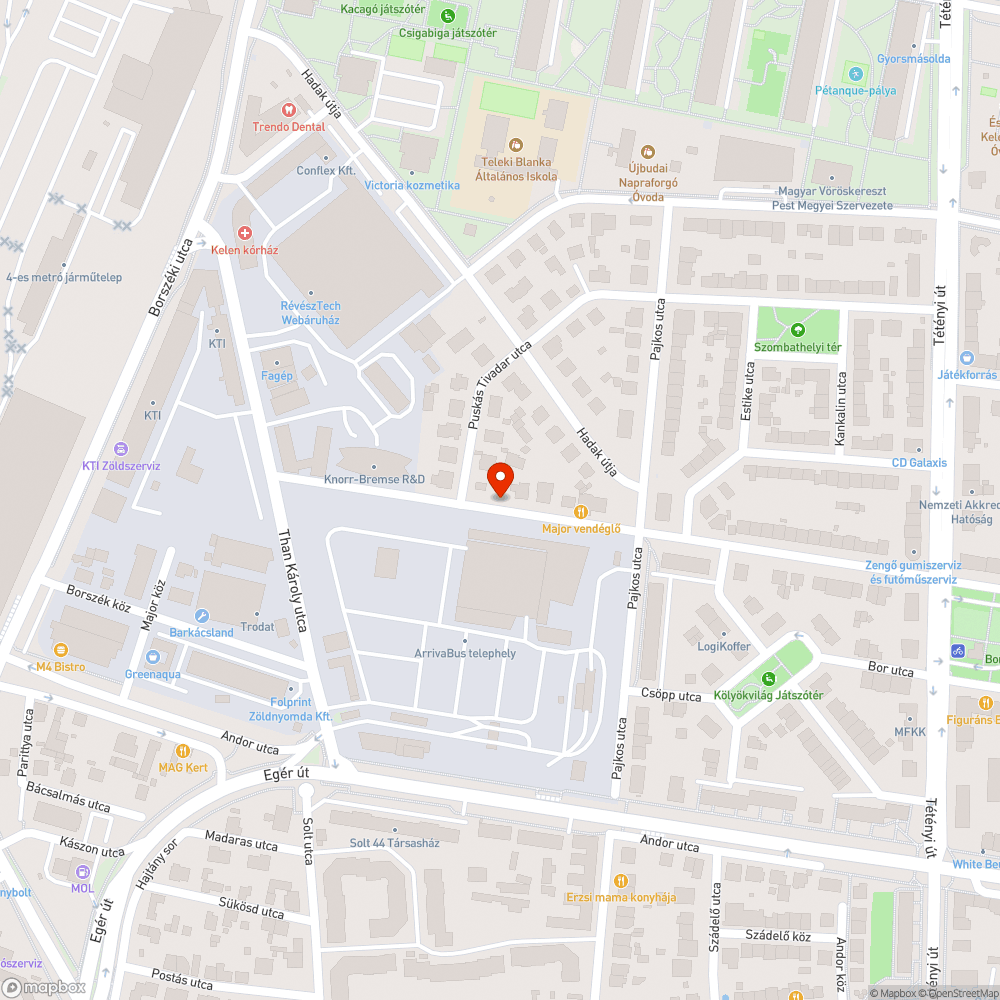 Elhagyott taxi bejelentés helye