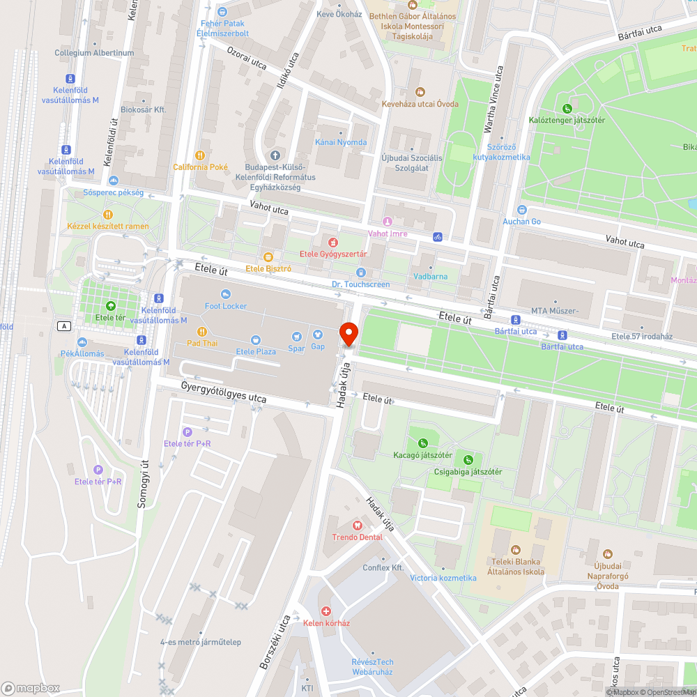 Etele út bejelentés helye