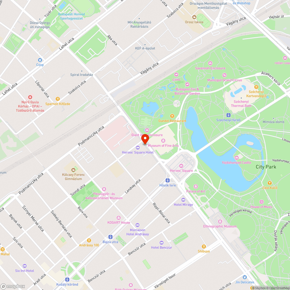 Törött üveg (Hősök tere) bejelentés helye