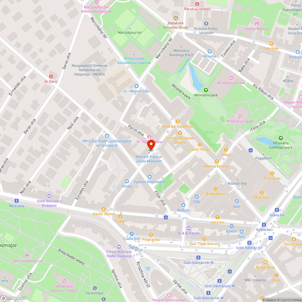 Méretes kátyú bejelentés helye