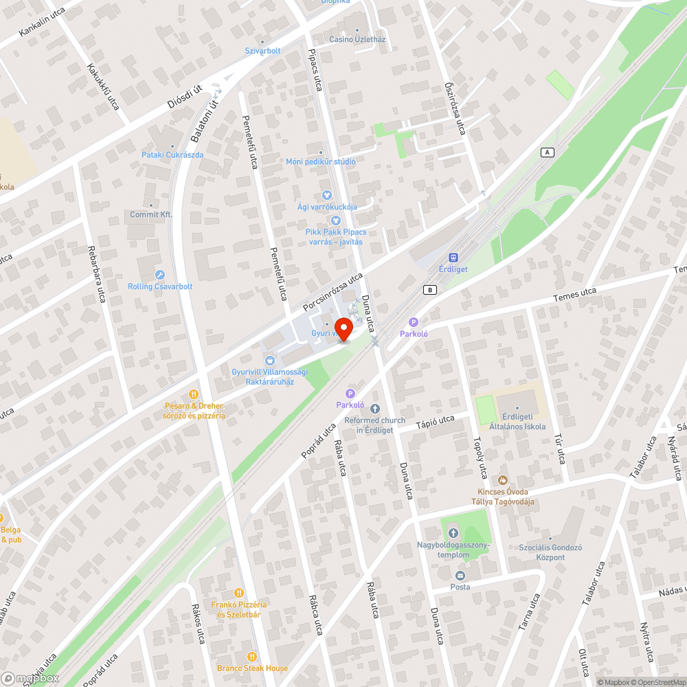 Elhagyott autó bejelentés helye