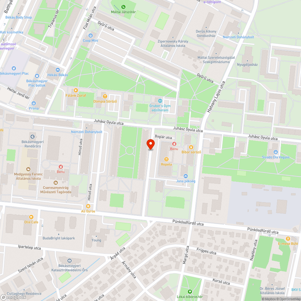 Kátyú az parkolóban bejelentés helye