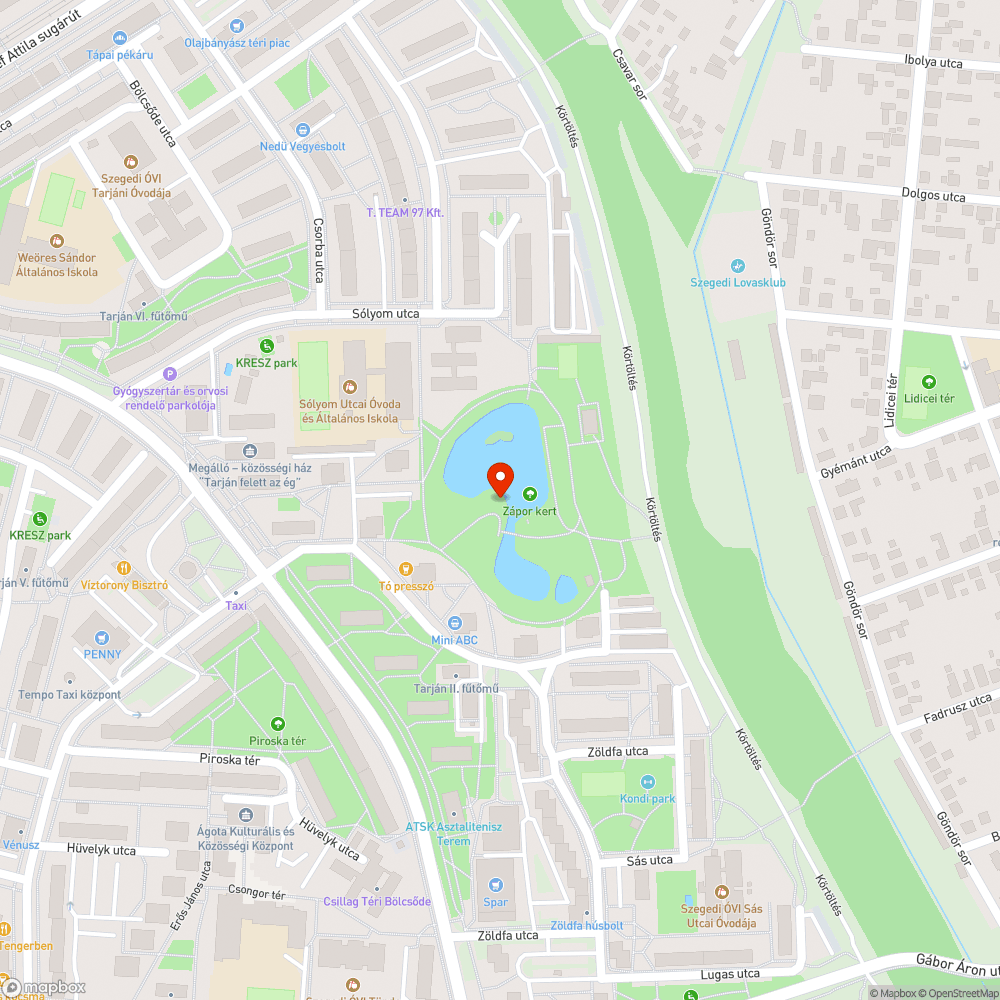 Matrac a Zápor-tó partján bejelentés helye