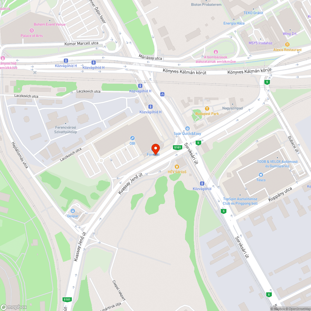 Megrongált csőkorlát bejelentés helye