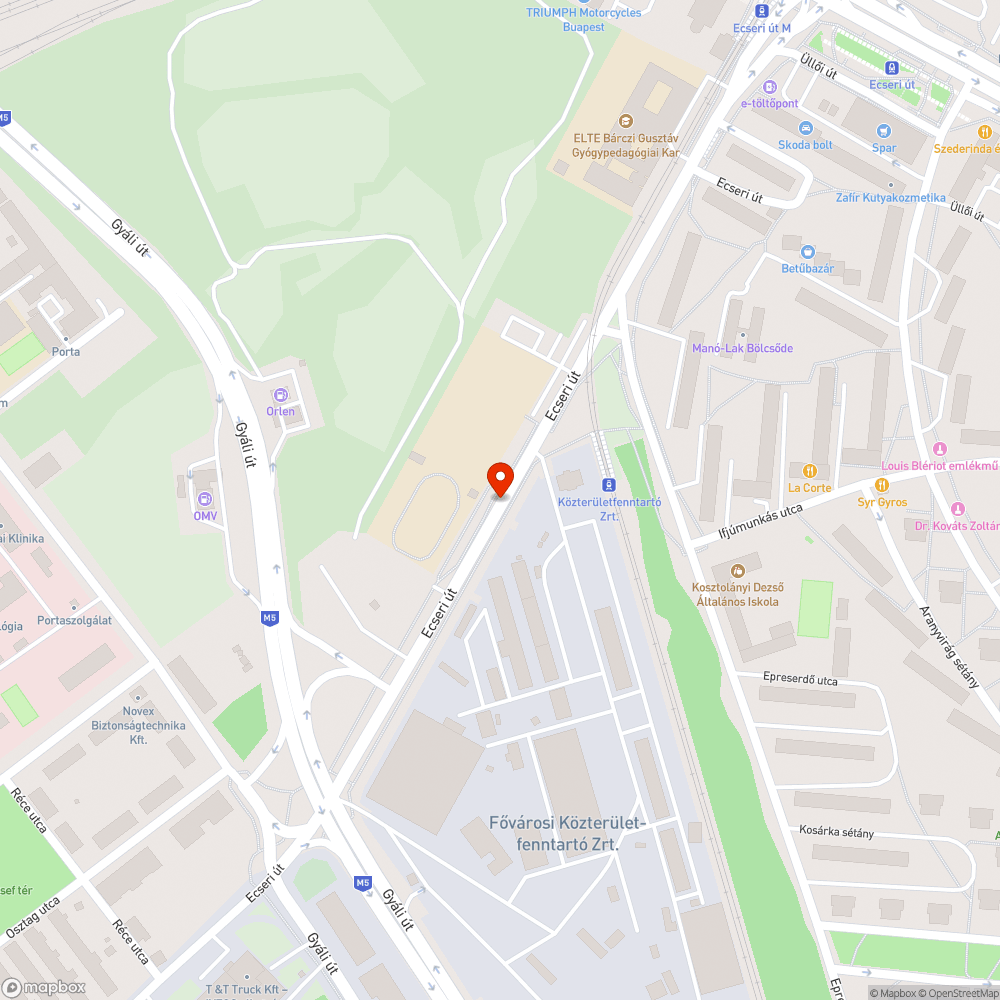 Megrongált buszmegálló bejelentés helye