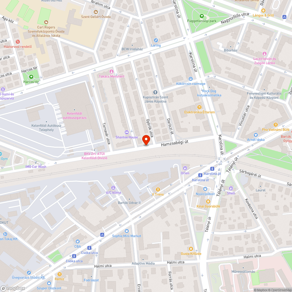 Hamzsabégi úti kráter bejelentés helye