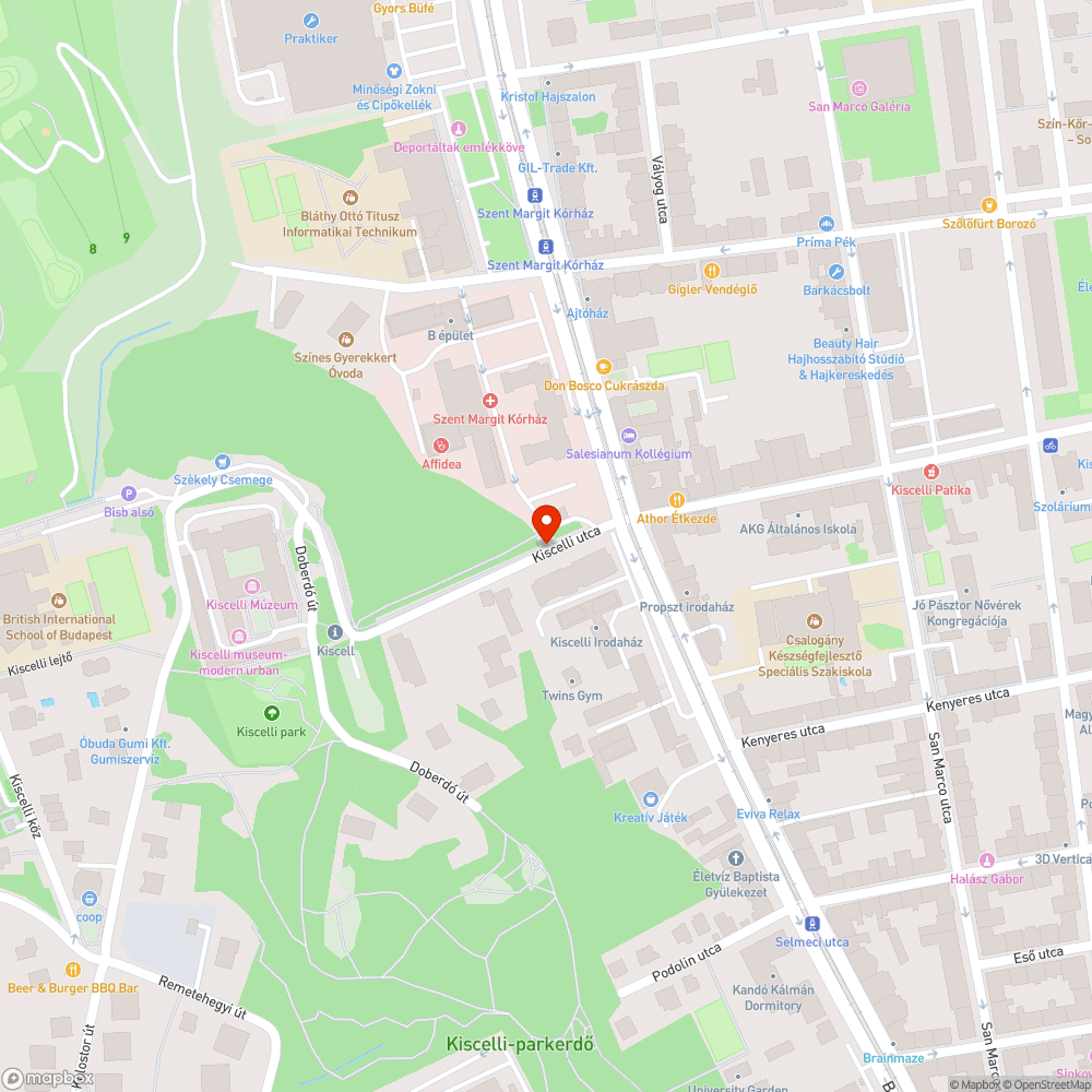 Balesetben megsérült járda-korlát bejelentés helye