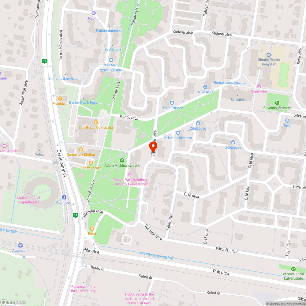 Kátyúk a 3. kerületi Vizimolnár utcában bejelentés helye