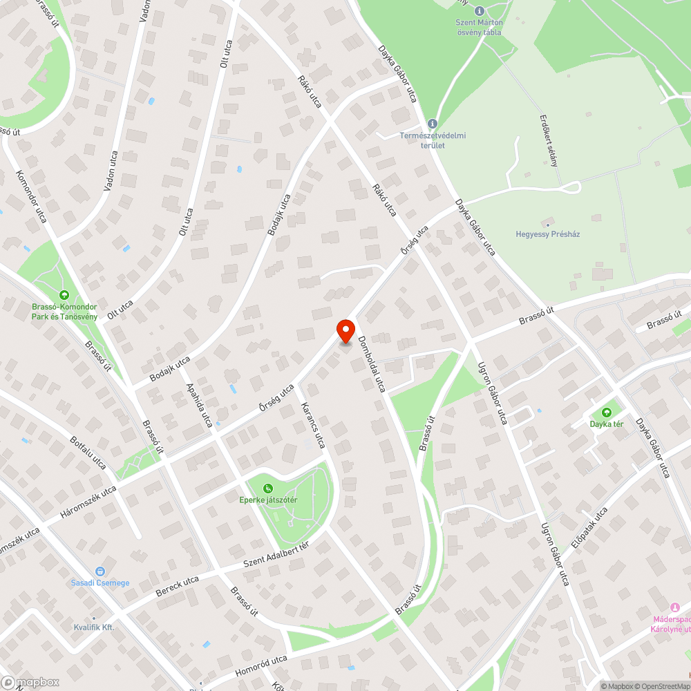 Zöldhulladék az Őrség utcában bejelentés helye