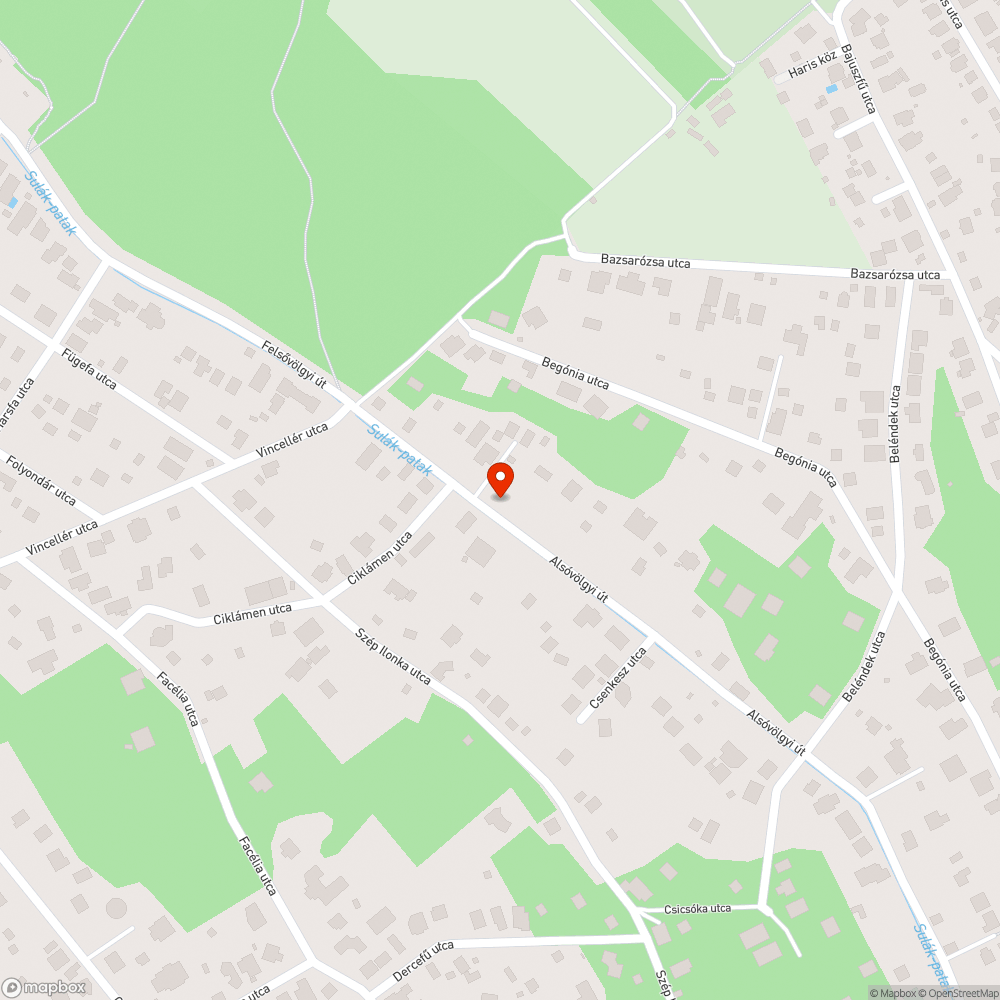 Érd, Alsóvölgyi út bejelentés helye