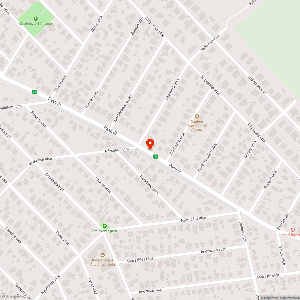 Rongált buszmegálló bejelentés helye