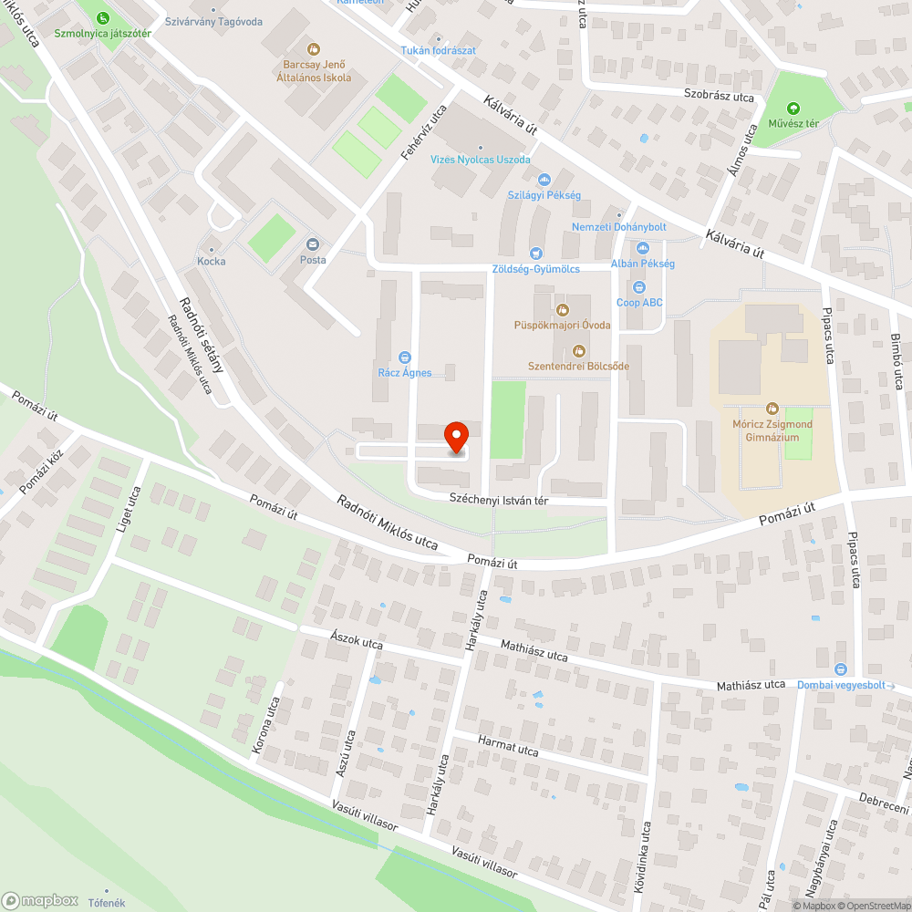 Kiégett közterületi lámpa bejelentés helye