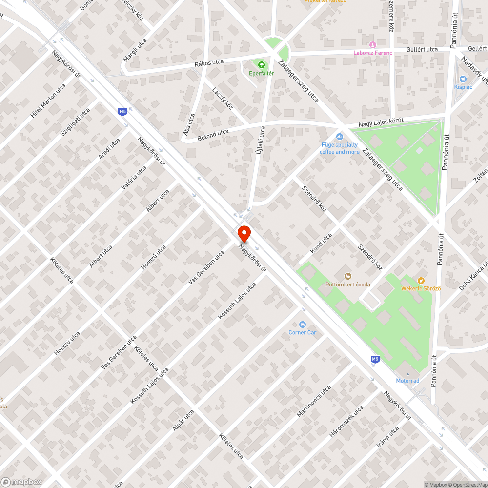 Nagykőrösi úti átjáró szemetes bejelentés helye