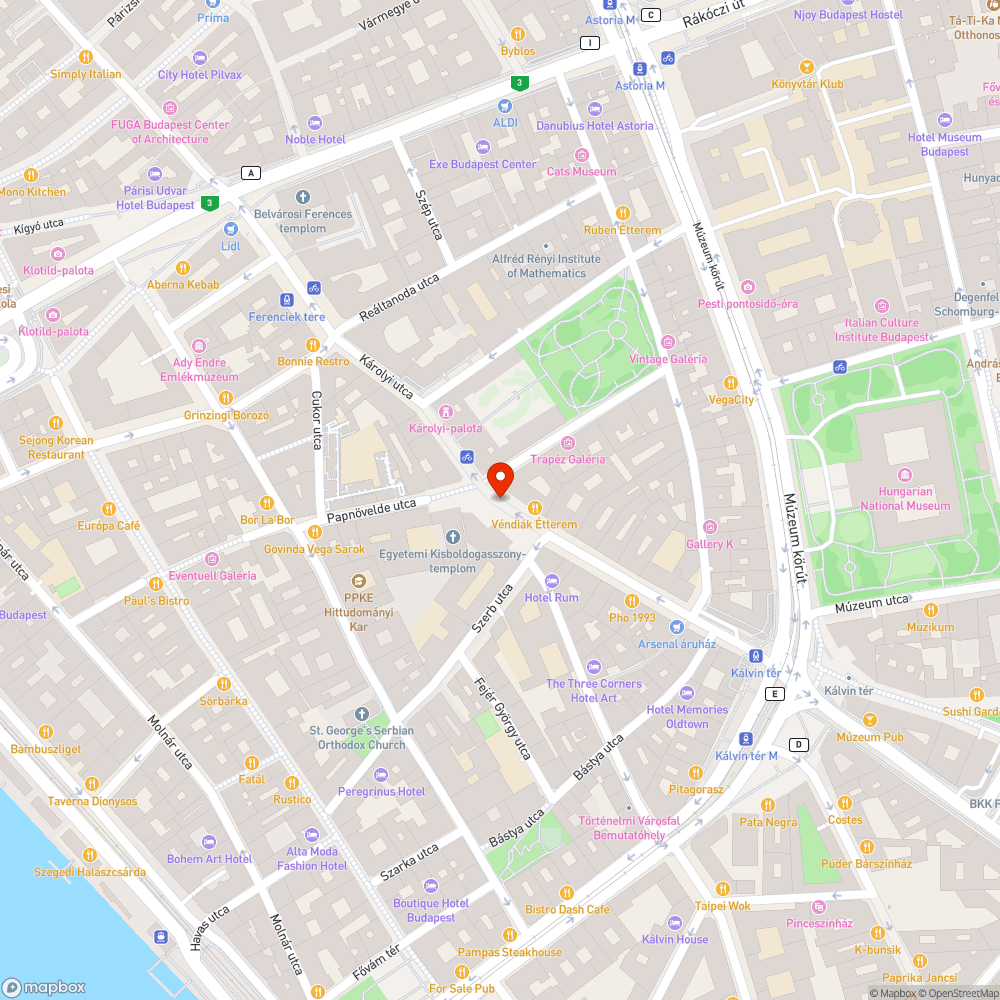 Betört üveg térelem az Egyetem téren bejelentés helye