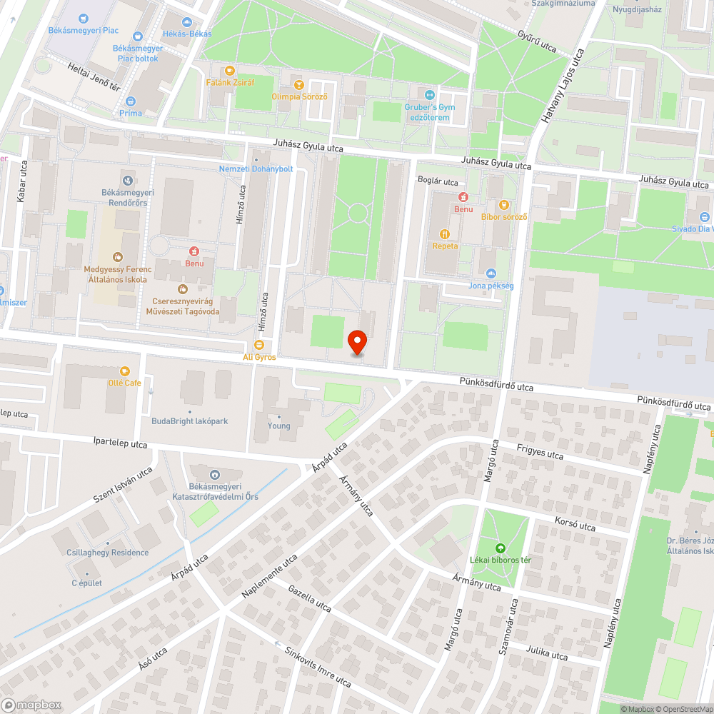 Megjelölt kátyúk bejelentés helye