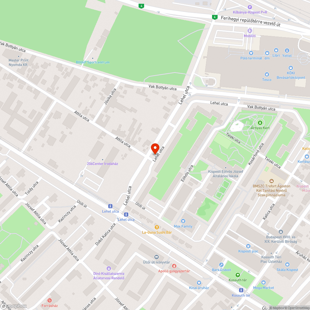 Kiszáradt fa bejelentés helye