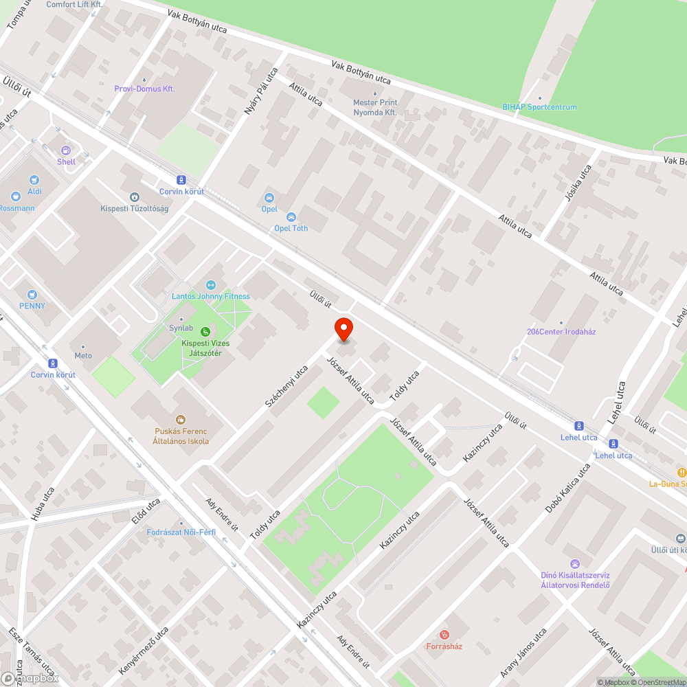 Kispest Széchenyi u 2. előtt szeméthalom bejelentés helye