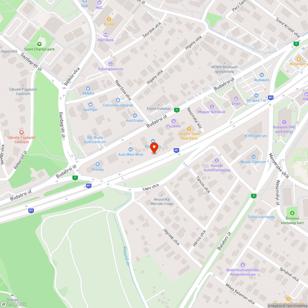 M1M7 közös kivezető bejelentés helye