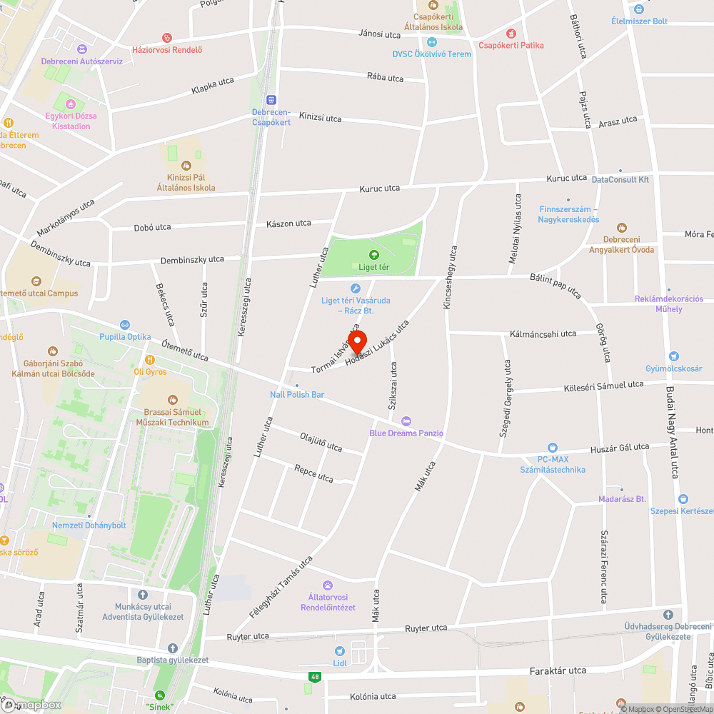 Kátyú a Hodászi Lukács utcán bejelentés helye