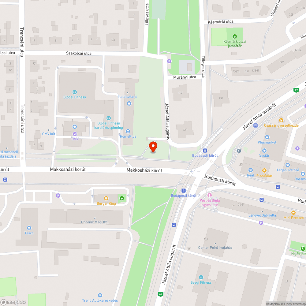 Megsüllyedt járdaszakasz a Makkosházi körúton bejelentés helye