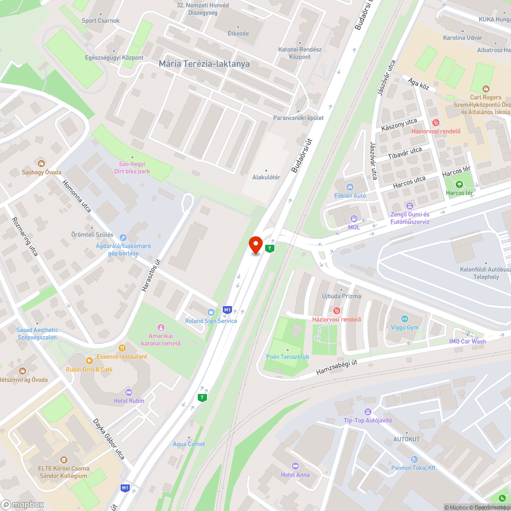 Budaörsi úti kátyú bejelentés helye