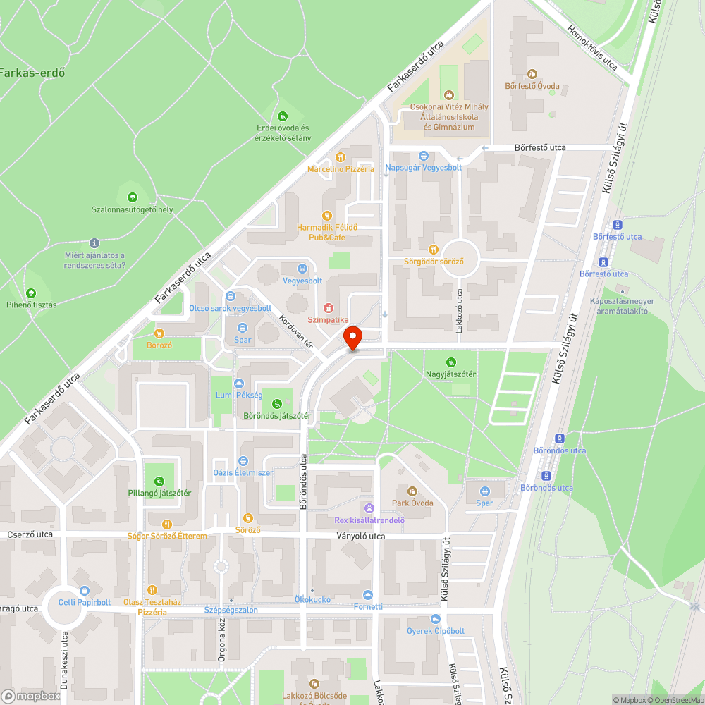 Elhagyott jármű a Bőröndös utcában bejelentés helye