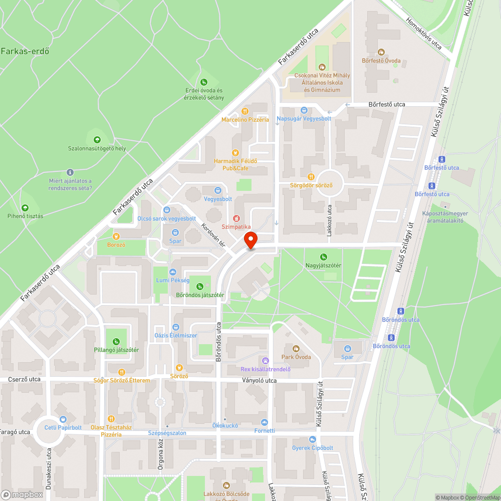 Elhagyott? jármű a Bőröndös utcában bejelentés helye