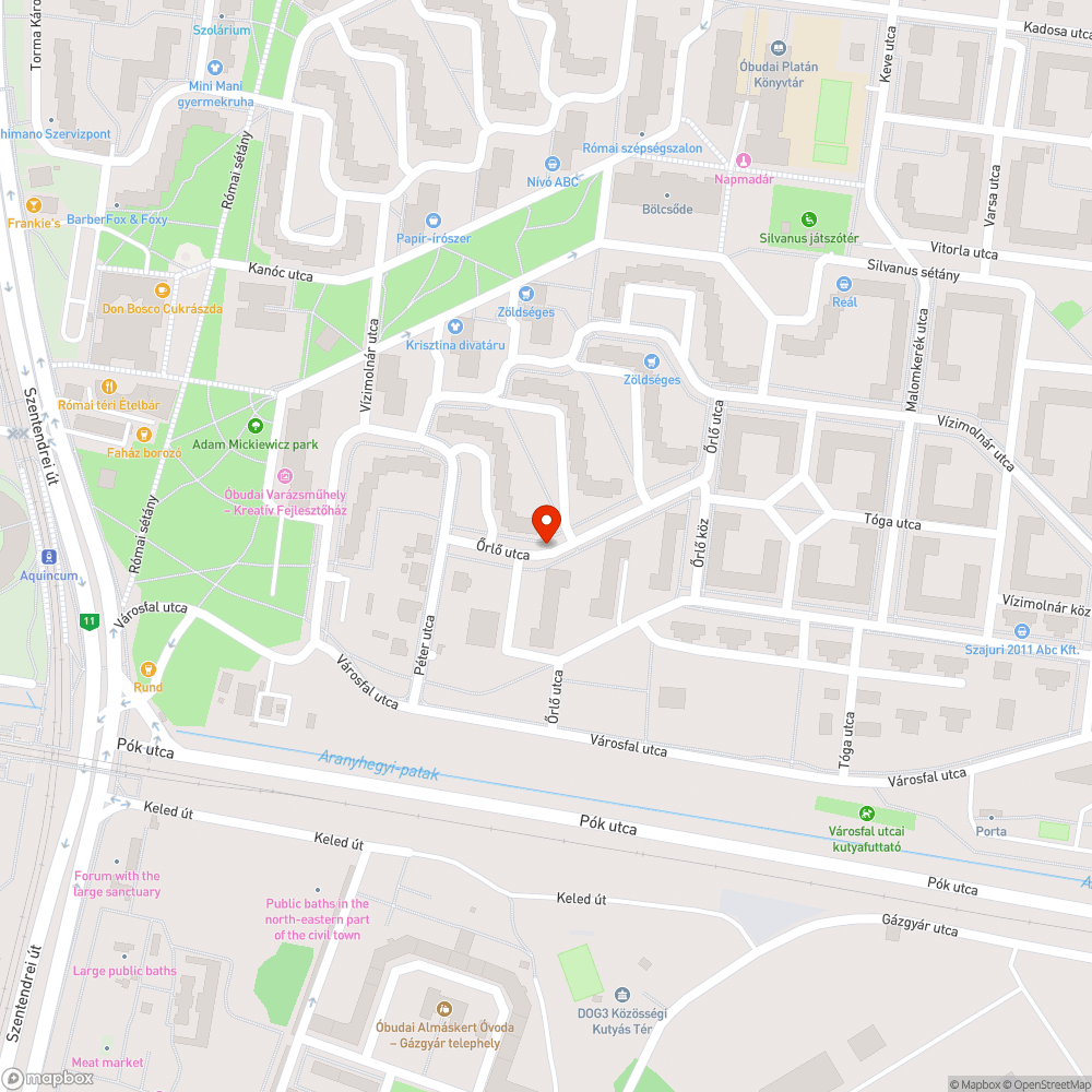 Örlő u. 10. előtti kátyú (minimum 2 éves) bejelentés helye