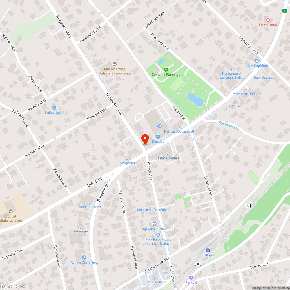 Érd, Kutyavári út Balatoni út sarok bejelentés helye